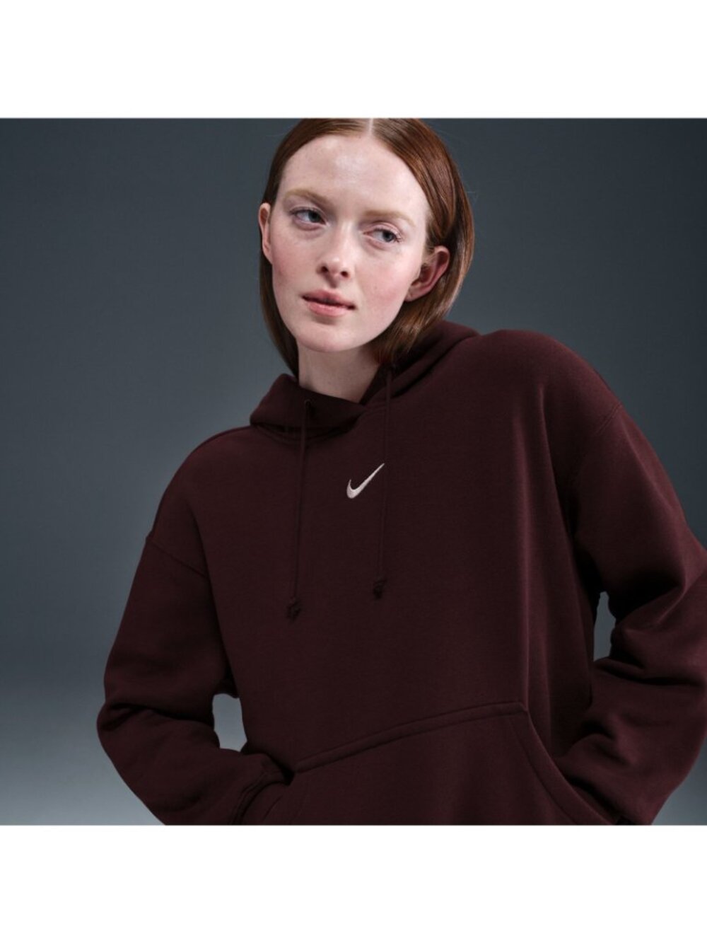 Nike Phoenix Oversized Womens Pullover Hoodie Size Small Burgandy DQ5860-652 - Picture 12 of 16